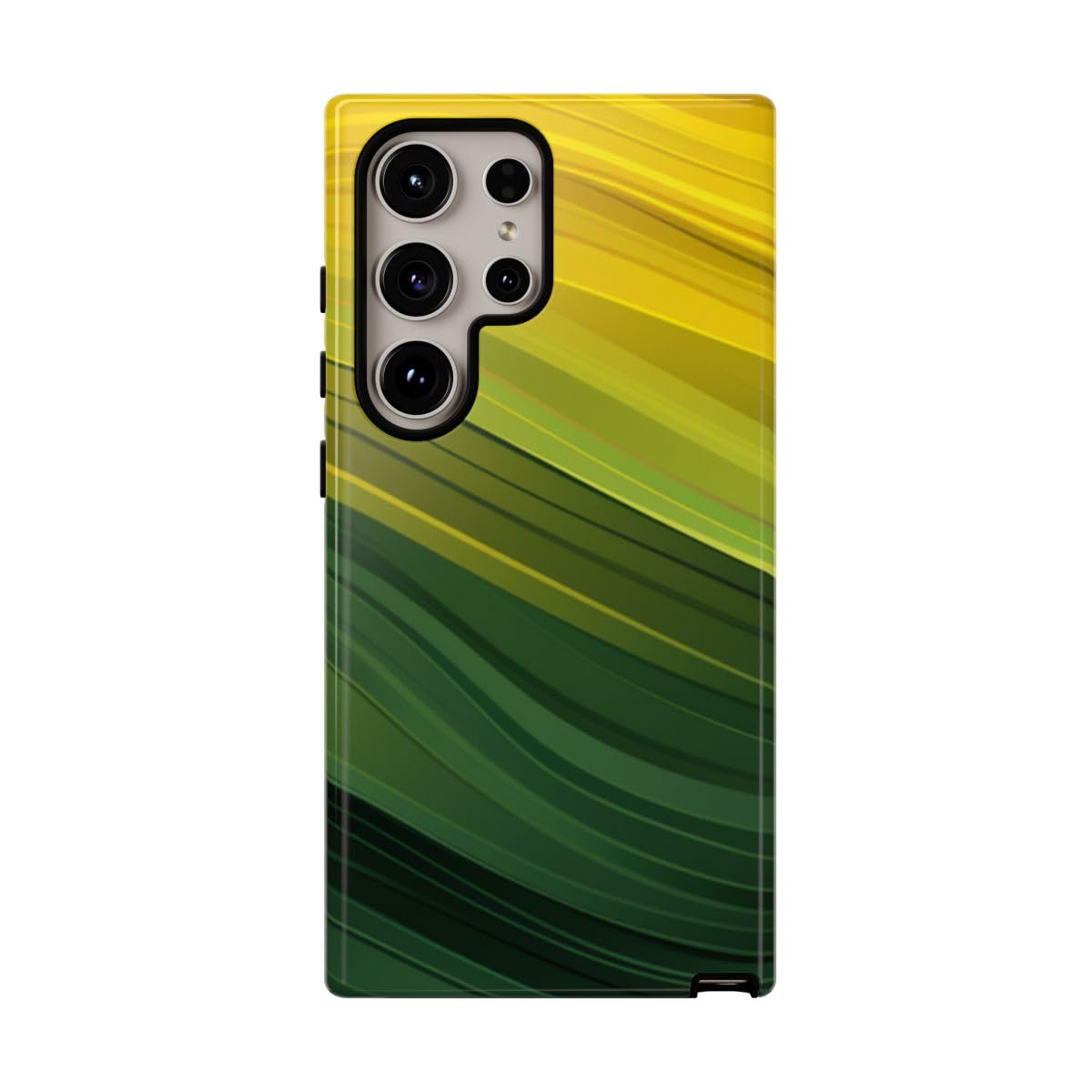Coque Samsung S24 Ultra rigide protection antichoc motif vague jaune et vert