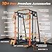 FEIERDUN Smith Machine Deadlift Power Cage FOR01,2200lbs Squat Rack for Home Gym,Dual LAT Pull Down & Cable Crossover Machine with Leg Hold-Down Attachment