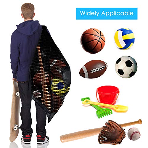 Brotou DQD003B Extra Large Sports Ball Bag Mesh Socce Ball Bag Heavy Duty Drawstring Bags Team Work For Holding Basketball, Volleyball thumb #4