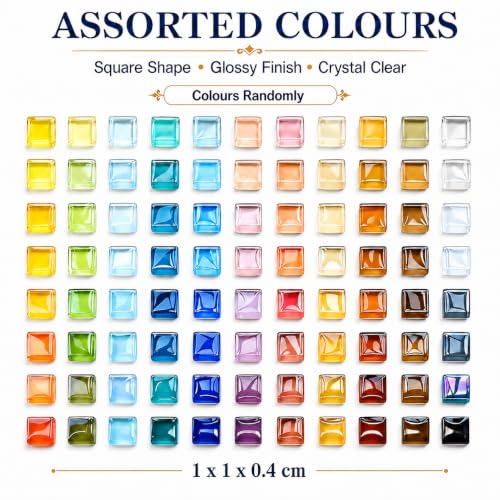 Mosaico de cristal multicolor de 500g para manualidades creativas 8