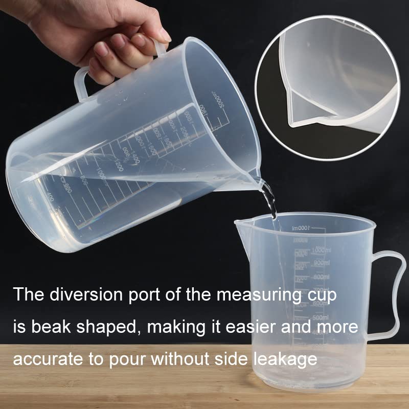Juego de 2 vasos medidores plásticos con asa 300 ml miniatura 4