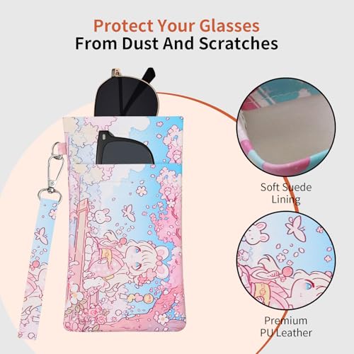 Image of Double Eyeglass Case Soft Dual Glasses Case for Women Men Travel Squeeze Top Sunglasses Cases Eyeglasses Pouch