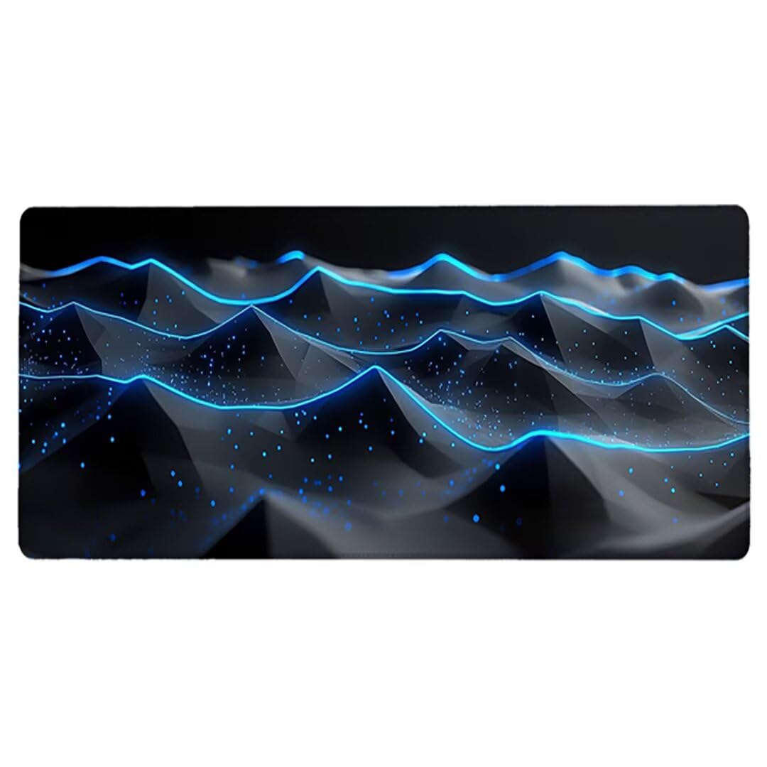 Podkładka pod mysz XXL krajobraz - 1600x800x3mm - niebieska duża mata na biurko z przeszytymi krawędziami i antypoślizgowa wodoodporna do komputera, laptopa poprawia precyzję i szybkość. -36544