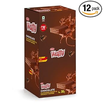 Dukes Waffy - Chocolate Flavoured Creamy & Crunchy Wafers Dispenser 360 g (30g X 12 Units) - image, photos