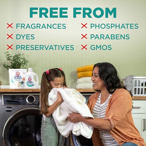 ARM & HAMMER Deep Clean Free & Clear Liquid Laundry Detergent, Free of Dyes, and Perfumes, Dermatologist Tested, 75 Fl Oz, 50 Loads - image 4