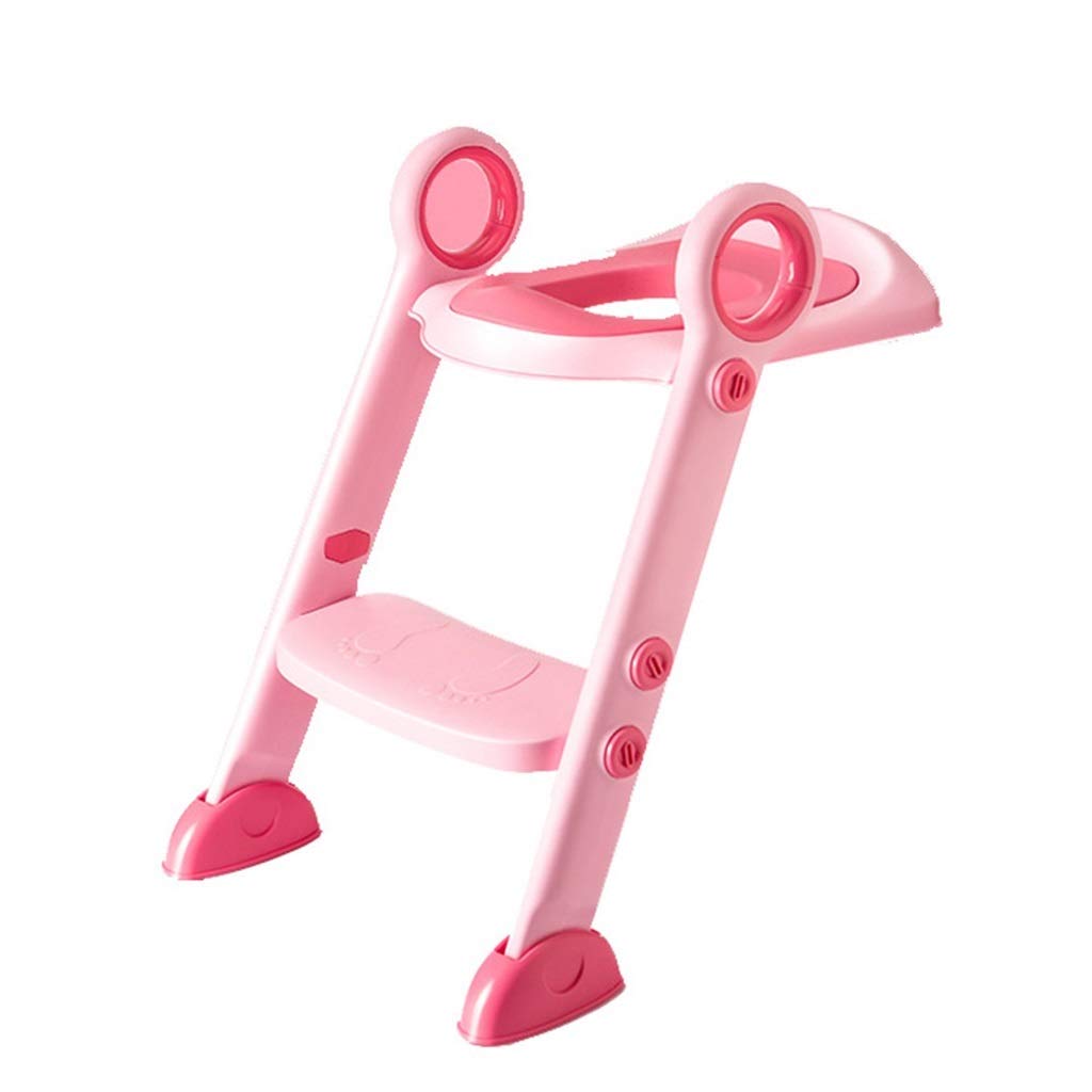 Riduttore WC Bambini, Ergonomia Portatile Regolabile Potty Assistant Assistant Sicuro Robusto Pieghevole Sgabello per Bagno Ragazzo Ragazza Toilet Trainer (Colore : Rosa, Dimensione : A)