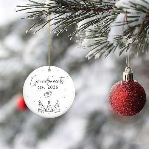 Grandparents' First Time Gifts - Grandma & Grandpa Ornament - Ceramic Christmas Ornament 2026 - Image 5