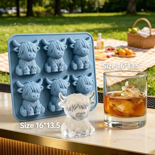 Molde de cubitos de hielo silicona vaca montesa 3D miniatura 4