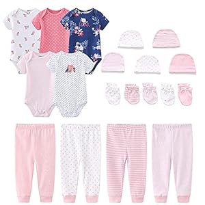 Kiddiezoom Unisex Baby Layette Essentials Giftset Clothing Set 19-Piece For Newborn Baby