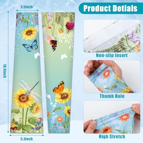 Image of Bebila Gardening Sleeves for Women Farm UV Sun Protection Anti-Scratch Cooling Sleeves with Thumb Hole Arms Cover Outdoors