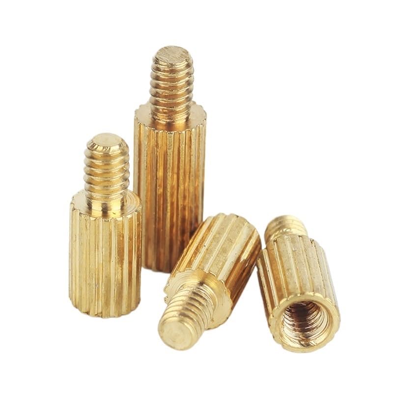 M2 Brass Male Female Standoff Pillar Round Knurled Threaded Mounts Spacer PCB Motherboard Circuit Board Bolt Screw 3mm-30mm(Color:M2x9mm (50pcs))