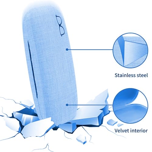Image of ABAJI Eyeglasses Case Kids Students Reading Glasses Organizer Hard Shell Lint Lining Snap Close Men Women Boys Girls