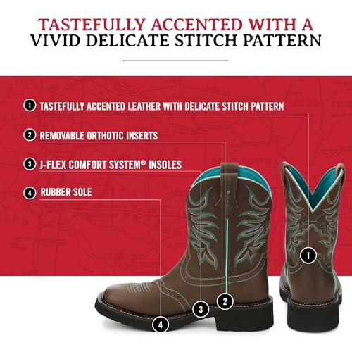Image of Justin Mandra 8 inch Western Cowgirl Boots for Women | Casual Boots
