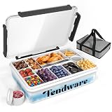 Contenedor portátil refrigerado para aperitivos con bolsa de hielo, caja de aperitivos con bolsa aislada, viaje por carretera a la playa, artículos esenciales para picnic de charcutería, viajes