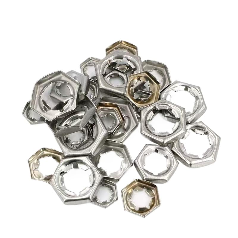 SS304 Stainless Steel Self Locking Counter Nuts, M6 M8 M10 M12 M16 M20 M30, Hex Lock Nuts for Mechanical Engineering, Construction & Industrial Fastening Applications (50,M24)