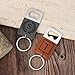 Jeclist Personalized Leather Bottle Opener Keychain, Custom Engraved Keychain Groomsmen Best Men Gifts, Stainless Steel Beer Openers Keychains for Wedding Party, Fathers Day Gift(Black Square)