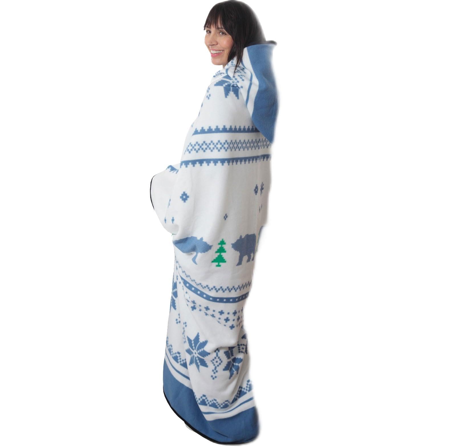Easylife Lifestyle Solutions Women's Blue Zip-Up Polar Fleece Cosy Robe - | | 150X170cm
