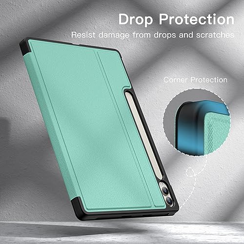 Coque Samsung Galaxy Tab S9 Plus multi-angle avec support S Pen vert