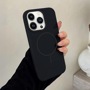 Zebana Apple iPhone 15 Pro Max ile Uyumlu Kılıf Zebana Liquid Soft Silikon Kılıf (Kablosuz Şarj Destekli) Siyah
