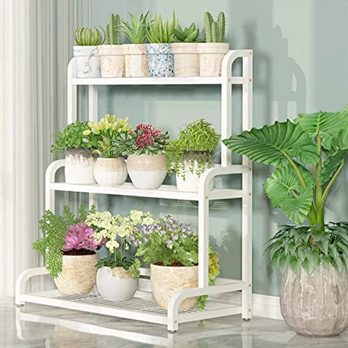Support à plantes d'intérieur en métal blanc chic pour pot de fleur d'angle - 5