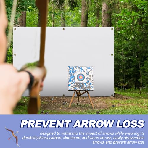 Image of Silipull Archery Backstop Netting Heavy Duty with Rope and Hooks Slingshot Archery Net for Backyard Shooting Accessories