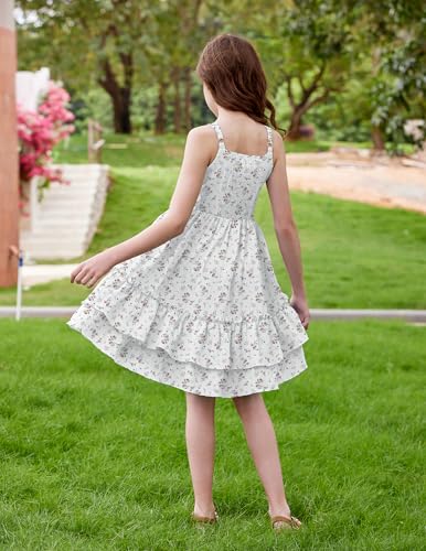 Image of Arshiner Girls Cami Summer Dress Boho Sleeveless Casual Sundress with Pockets for 4-12 Y