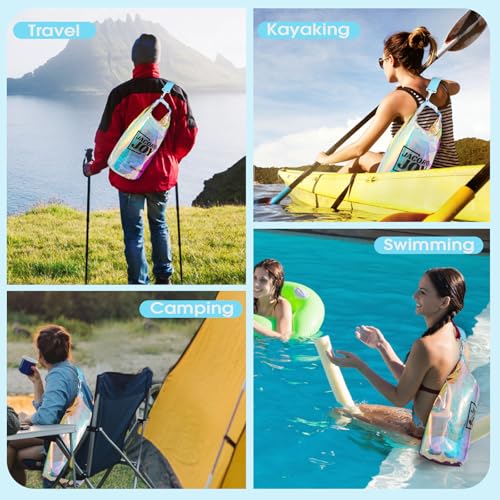 Bolsa seca iridiscente impermeable de 10 litros para playa miniatura 5