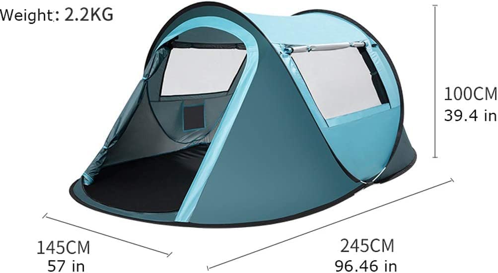 Tienda de Campaña, Tienda De Campaña para 3-4 Personas, 2 Puertas, 2 Ventanas De Malla, Tienda Instantánea Portátil, Tienda Automática para Senderismo Al Aire Libre Tienda de Campaña Compacta (Color