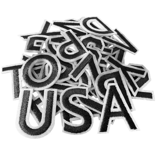 CXWLJL 36Pcs Letter and Number Patch, 0-9 and A-Z Patch for Clothes(Black)