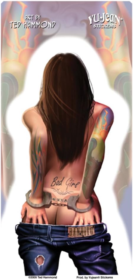 BAD GIRL PINUP BUMPER STICKER TOOLBOX STICKER LAPTOP STICKER CAR