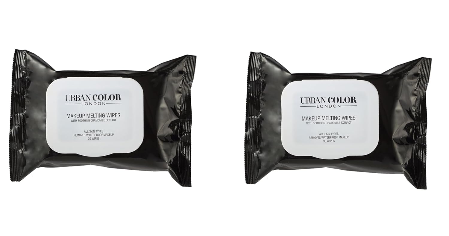 Urban Color London Makeup Melting Wipes with Soothing Chamomile Extract, Removes Waterproof Makeup, All Skin Types, 30 Wipes (Pack of 2)-image-44