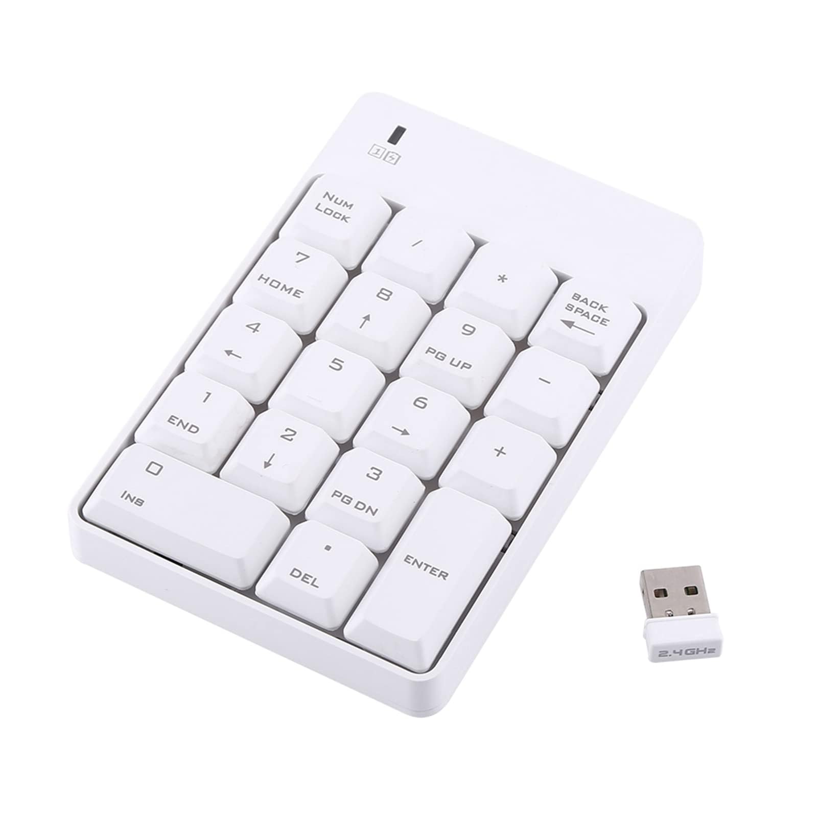 Teclados Numéricos Inalámbricos Bluetooth, Teclado Numérico De 18 Teclas Teclado Inalámbrico Bluetooth Portátil De 2,4 GHz Extensiones De Teclado Numérico Para Portátiles Surface Pro Tablets(White)