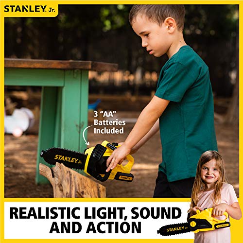 Red Toolbox Stanley Jr Battery Operated Delux Chainsaw,Yellow - Thumbnail 4