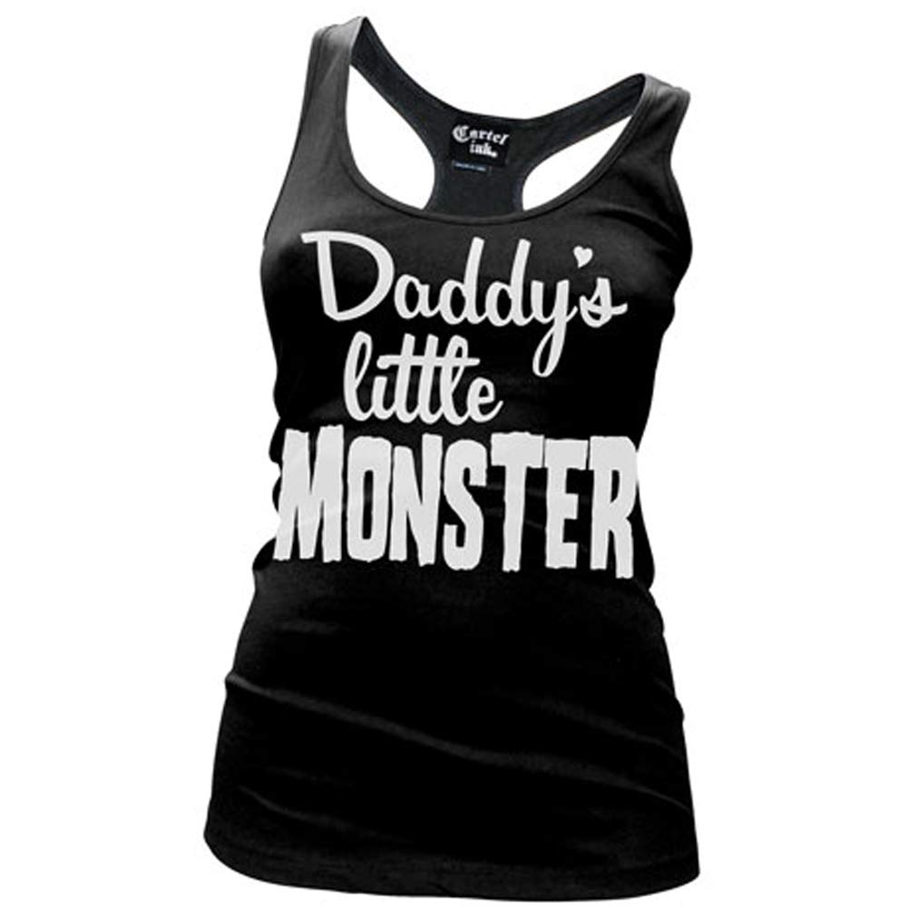 Cartel Ink Women's Daddy's Little Monster Racer Back Tank Top Black L