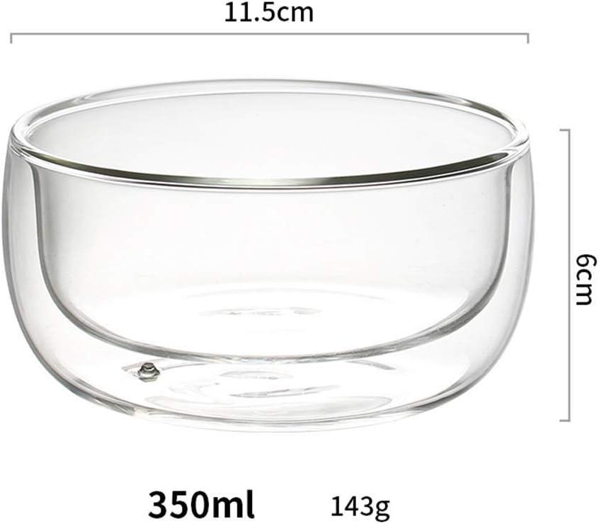Glass Round Food Container Set,Salad Bowls Mixing Bowl Tableware Glass High Temperature Resistance Hot and Cold Household Transparent Thicken Explosion Proof Anti-scalding