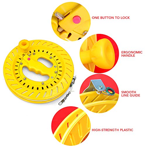 Cucudy Linha de pipa ao ar livre Winder Winding Reel Grip Wheel com Flying Line String Kite Flying T