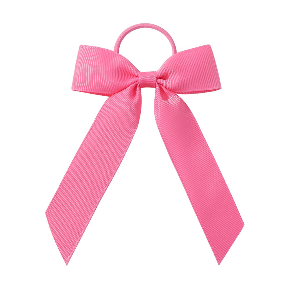 LATEAU Ribbon Bows 10PC Ribbon Hair Bows Elastic Ties Hair Accessories for Girls Toddler(12)