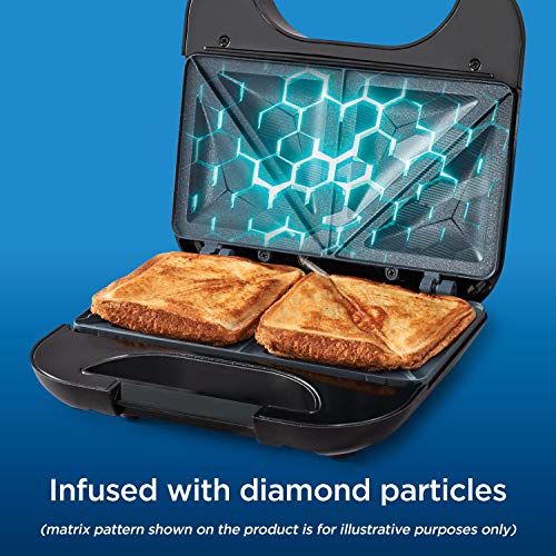 Oster DiamondForce Sandwich Maker, Stainless Steel & Black by Oster - Image 2