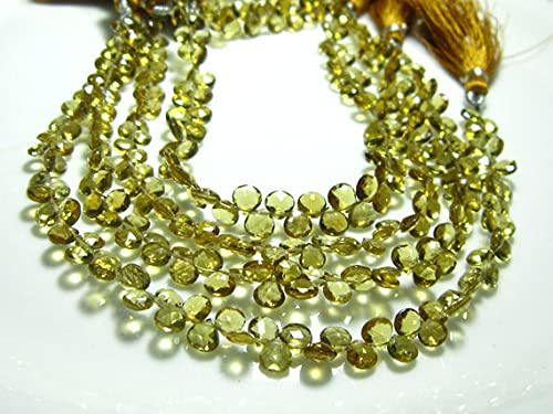 Beer Quartz Faceted Heart briolettes AAA de 5mm pour création haute joaillerie