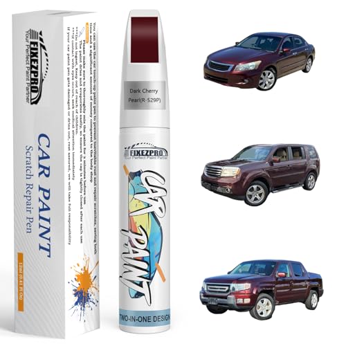 Image of R-529P Dark Cherry Pearl Car Touch Up Paint for Honda, Color Match Auto Paint Repair Pen,Professional Car Scratch Repair Remover Pen Quick Drying, Easy to Use