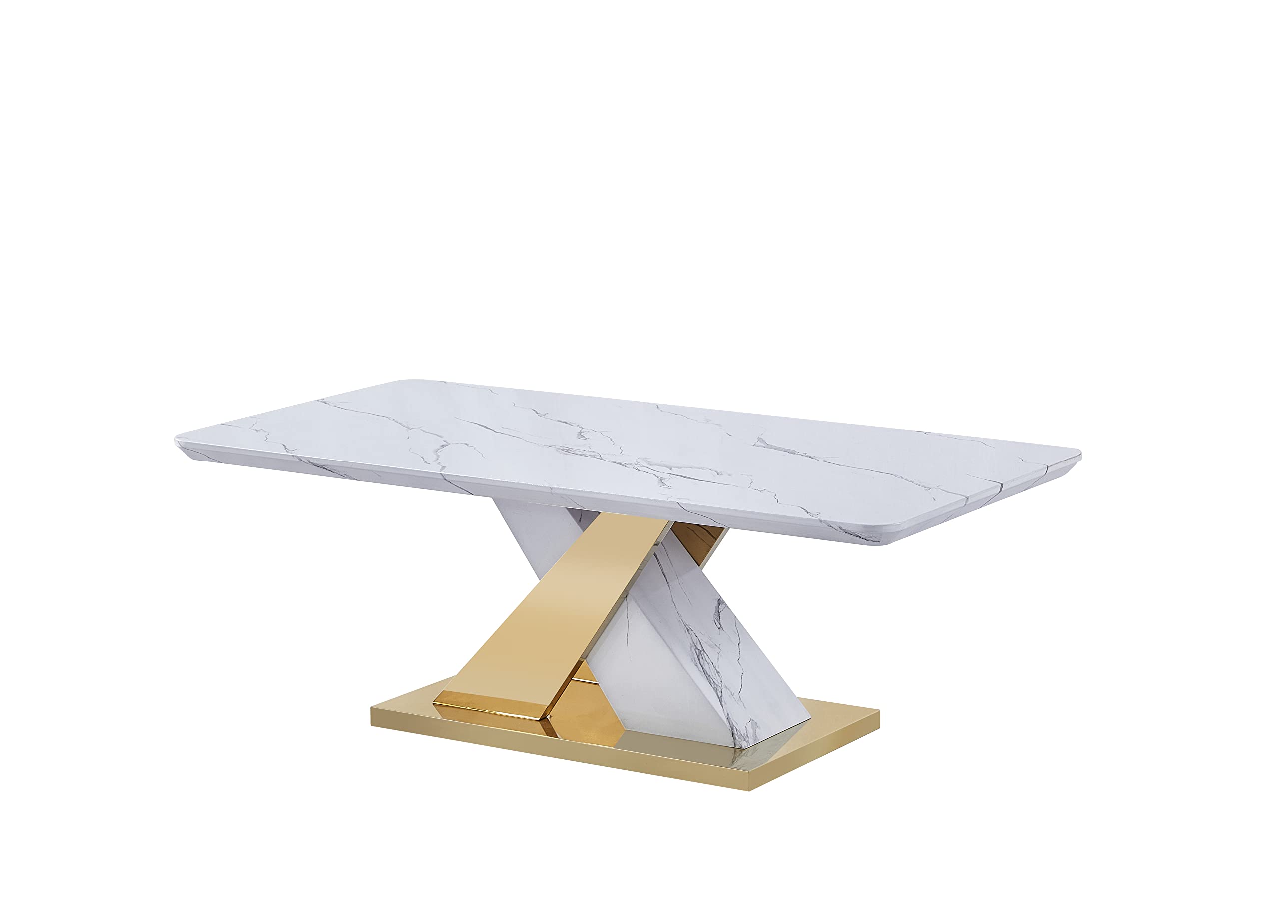 CT297 Coffee Table, White/Gold