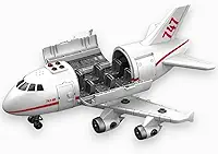 Avião de Brinquedo de Plástico com Som e Luzes com Encaixe para Blocos de Montar