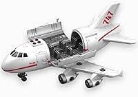 Avião de Brinquedo de Plástico com Som e Luzes com Encaixe para Blocos de Montar