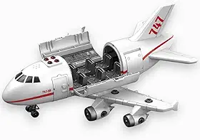 Avião de Brinquedo de Plástico com Som e Luzes com Encaixe para Blocos de Montar