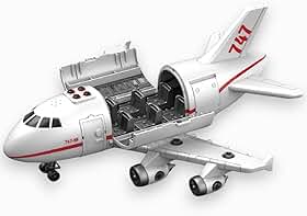 Avião de Brinquedo de Plástico com Som e Luzes com Encaixe para Blocos de Montar