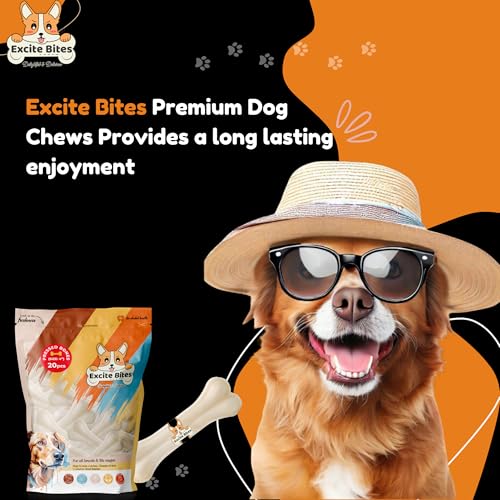 Image of Excite Bites Dog Rawhide Pressed Bones Mega Pack (Dog Chews) (Size 4 inch) (20 Pcs), All Life Stages