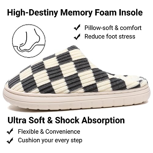 Image of Guyarns House Slippers for Women & Men - Fuzzy, Casual Indoor /Outdoor Shoes with Memory Foam & Faux Fur Lining