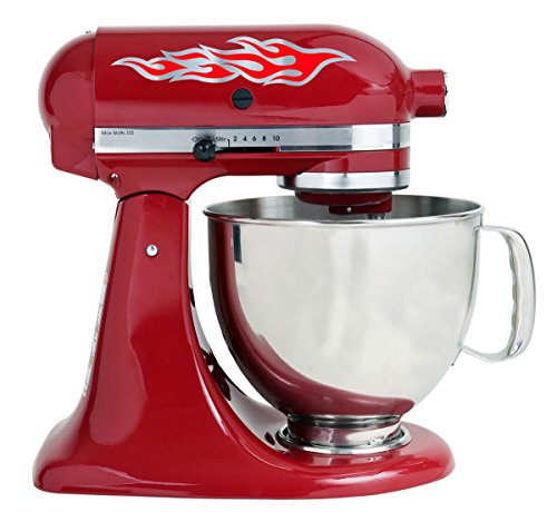 Chrome Flames Bakery Kitchen Mixer Mixing Machine Decal Art Wrap Stickers