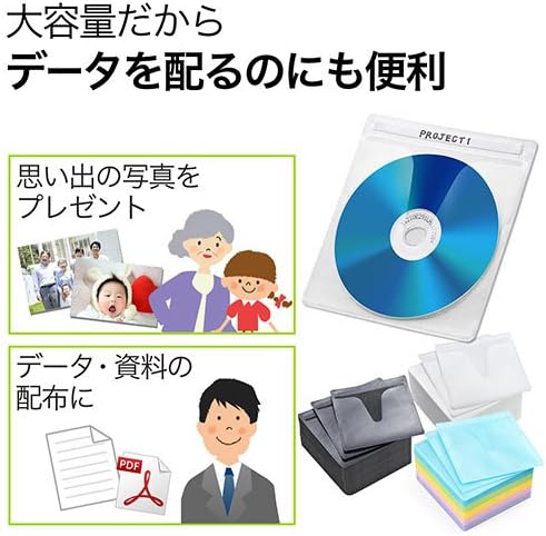 ブルーレイディスク対応不織布ケース 500枚入 リング2穴 両面収納 ホワイト 【馬場ふみか】 EZ2-FCD049-500W