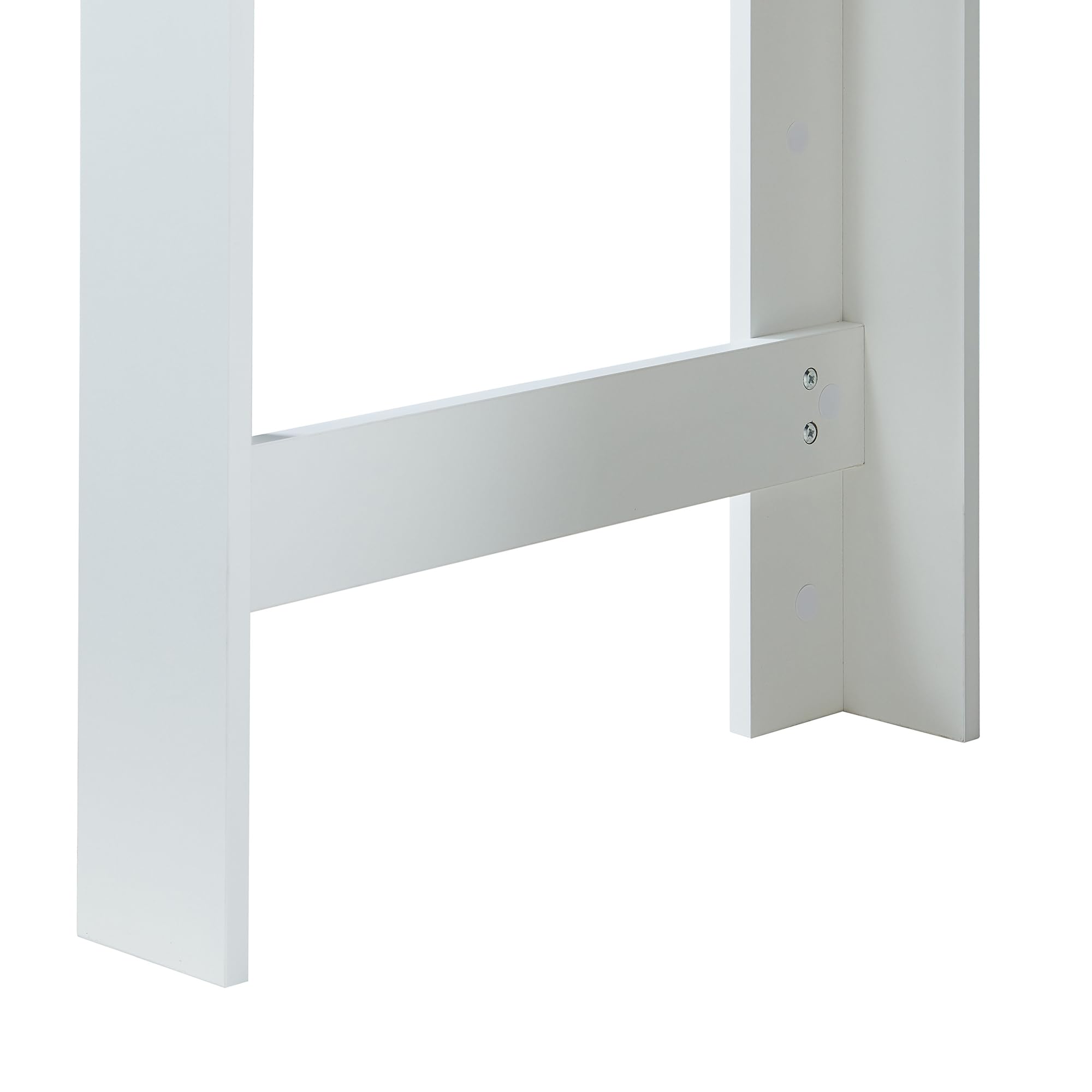 [en.casa] Mesa Alta Cocina Danderyd Mesa de Bar Moderna con 3 Estantes Laterales para Comedor Oficina en Casa Aglomerado 120 x 60 x 106 cm - Blanco/Efecto Roble
